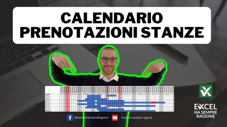 Calendario prenotazione sala riunioni excel