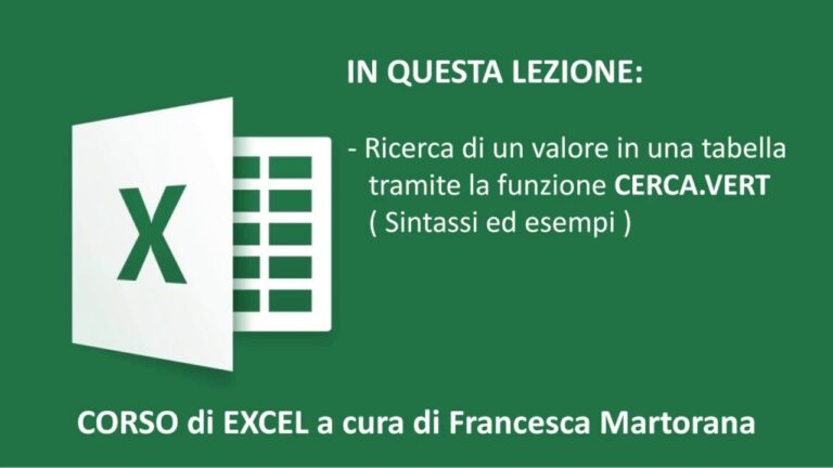 Come fare cerca verticale excel