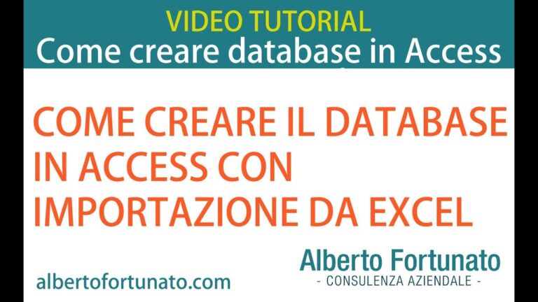 Creare database access da foglio excel