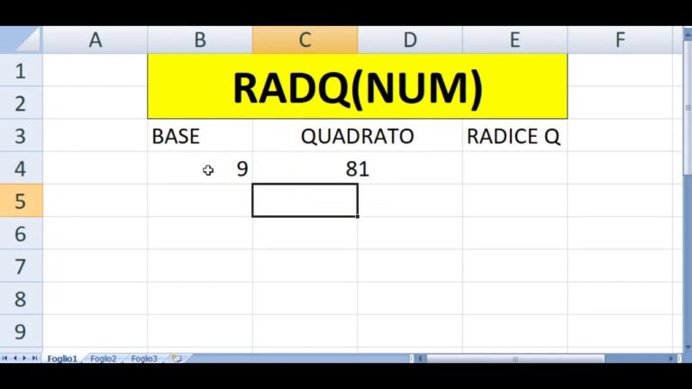 Simbolo radice quadrata in excel