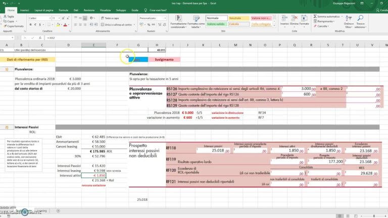 Calcolo imposte ires e irap excel | Aggiornato Ottobre 2025
