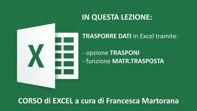 Excel da righe a colonne