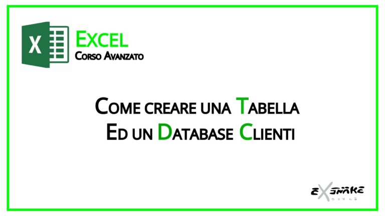 Creare un database clienti con excel