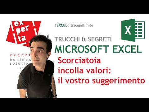 Tasto rapido incolla valori excel