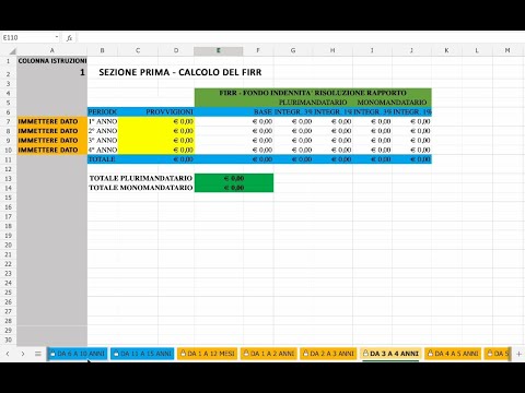 Foglio excel calcolo indennità agenti