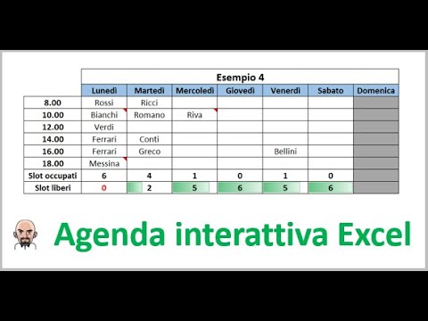 Agenda in excel per appuntamenti