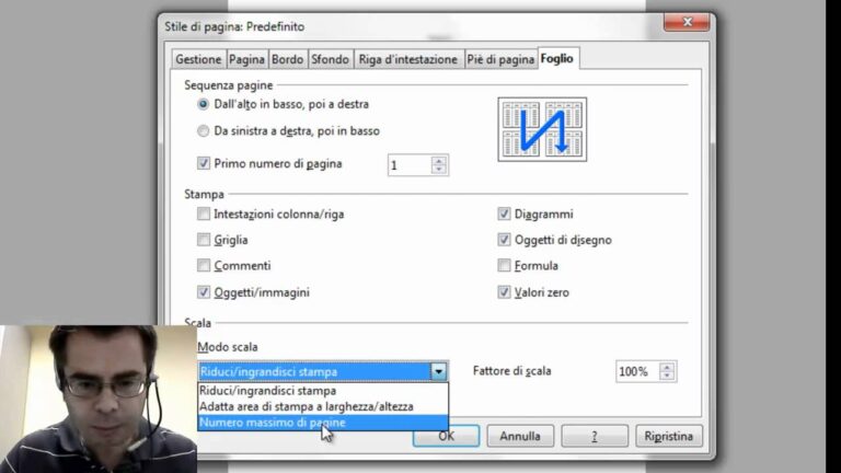 Come stampare foglio excel in una sola pagina openoffice