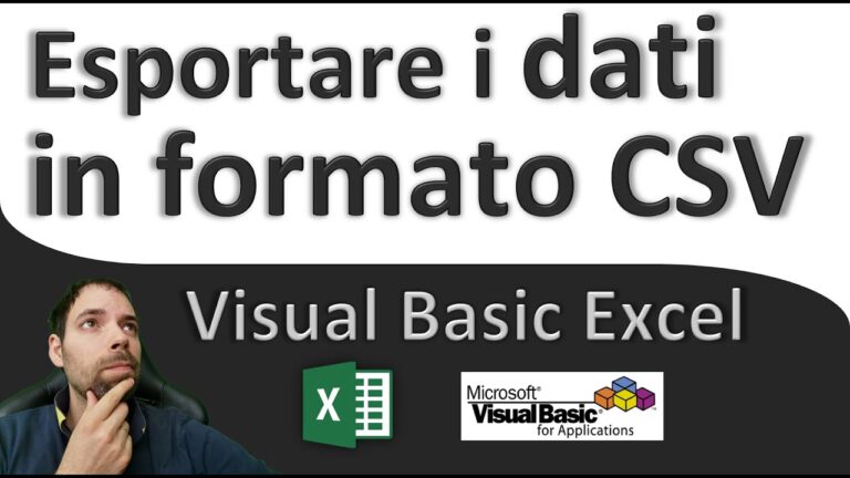 Salvare in csv da excel