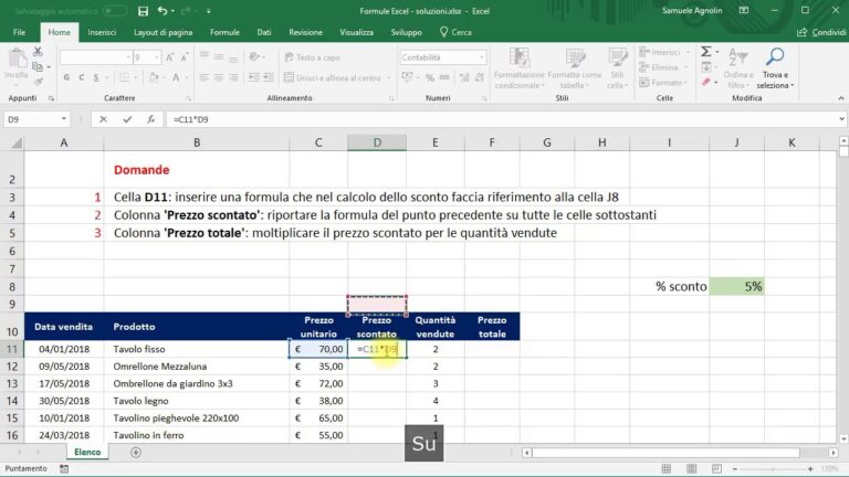 Esercizi Su Excel Con Soluzione Aggiornato Giugno 2024 9615