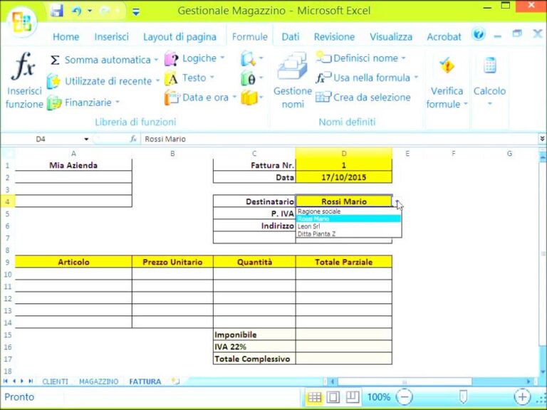 Bolle e fatture con excel