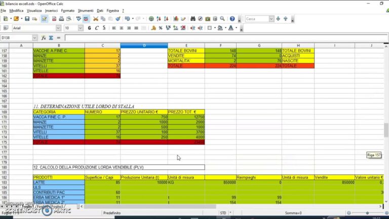 Bilancio azienda agricola esempio excel