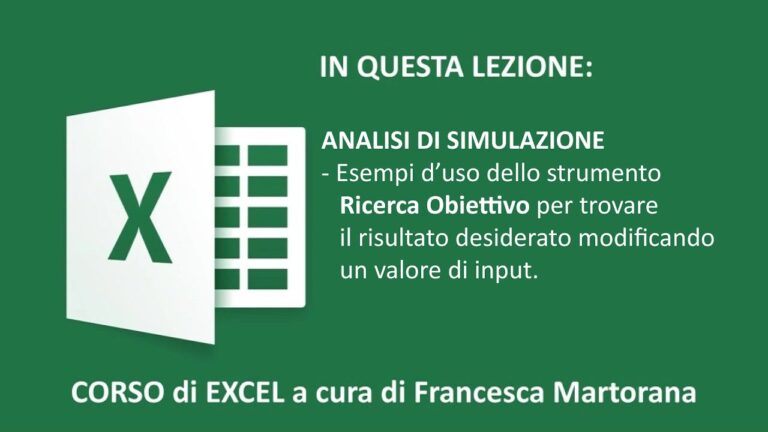 Excel analisi di simulazione ricerca obiettivo