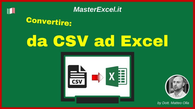 Convertire csv in tabella excel