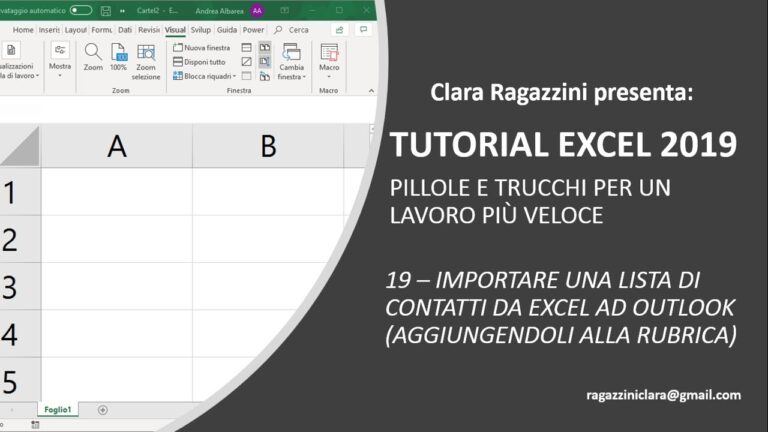 Copiare indirizzi email da excel