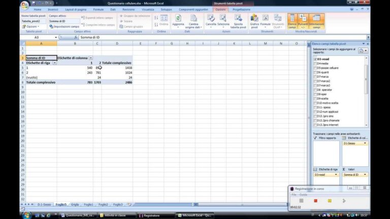 Tabella a doppia entrata excel