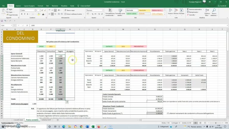 Esempio registro contabilità condominiale excel
