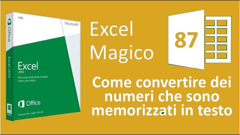 Convertire testo in numero excel