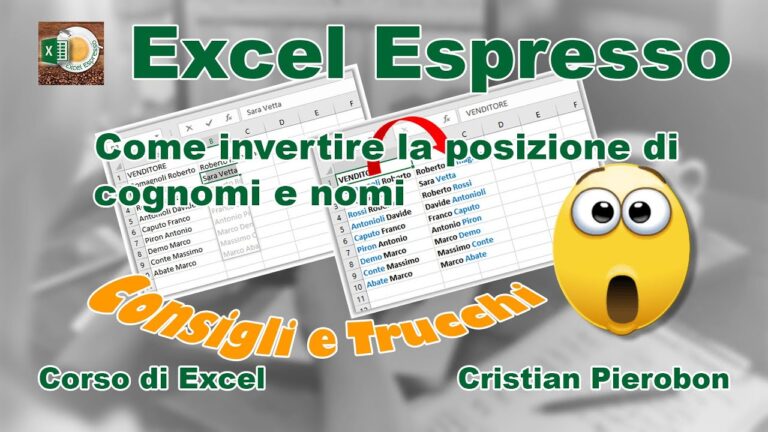 Invertire nome e cognome excel