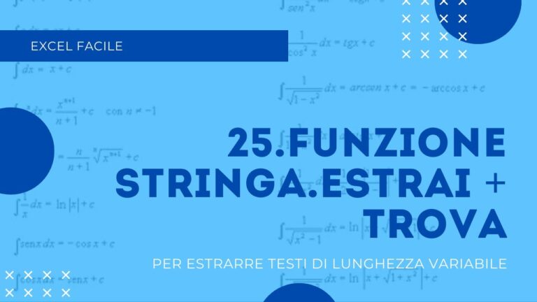 Excel cerca carattere in stringa