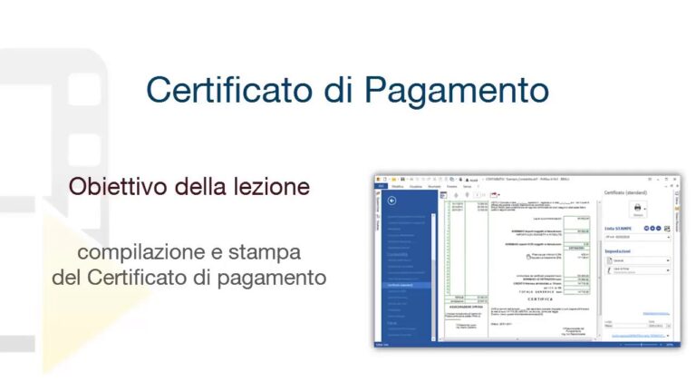 Modello certificato di pagamento excel