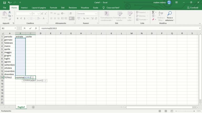 Come fare un bilancio su excel