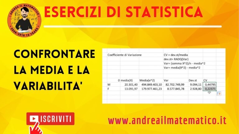 Esercizi di statistica con excel