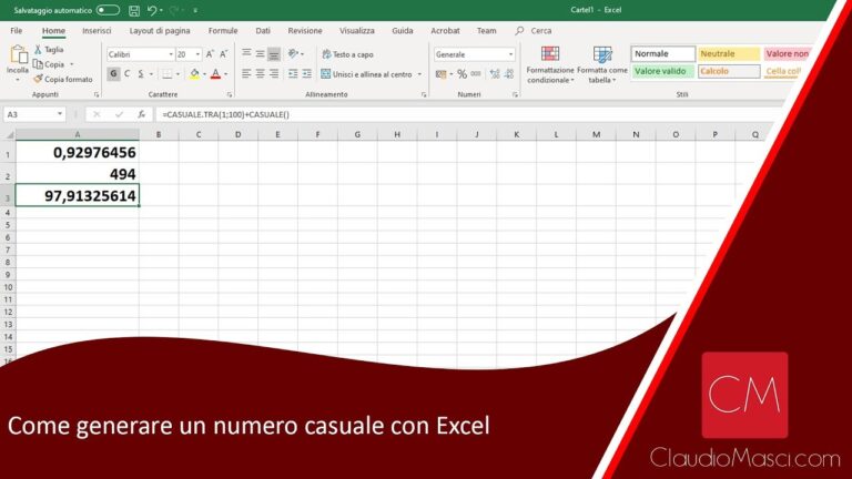 Come generare numeri casuali su excel