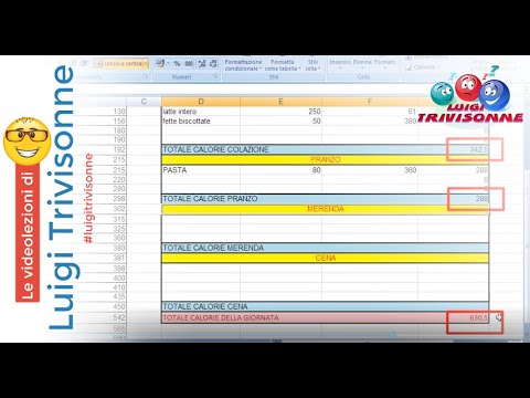 Foglio excel calcolo fabbisogno energetico